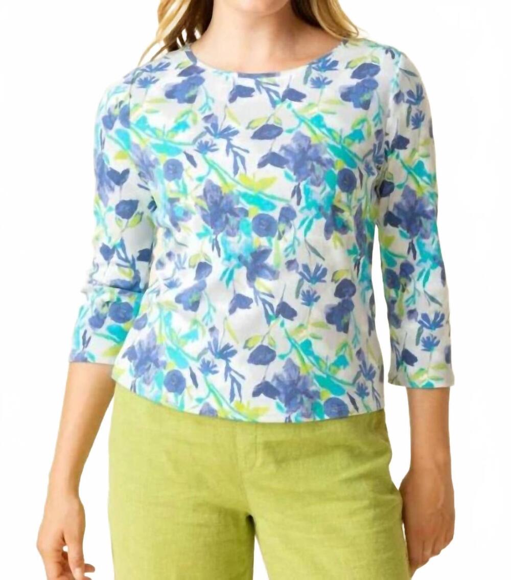 NEW HABITAT spring floral everyday tee in indigo